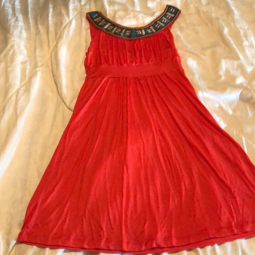 Beaded Neckline Dress 👗